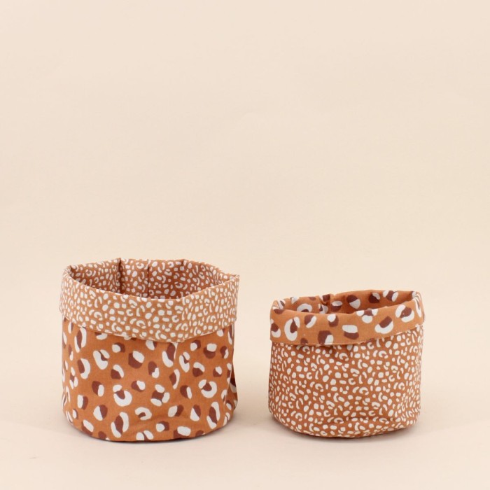 Lot de 2 panières imprimé léopard