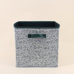 Cube de rangement tissu blanc vert 31cm | Hashtag Déco