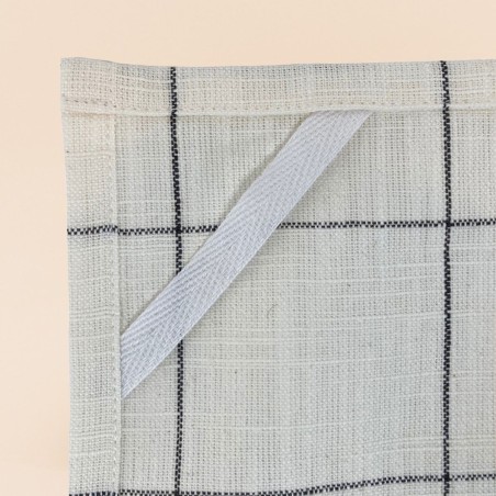 Lot de 3 torchons blanc et gris 50x70cm