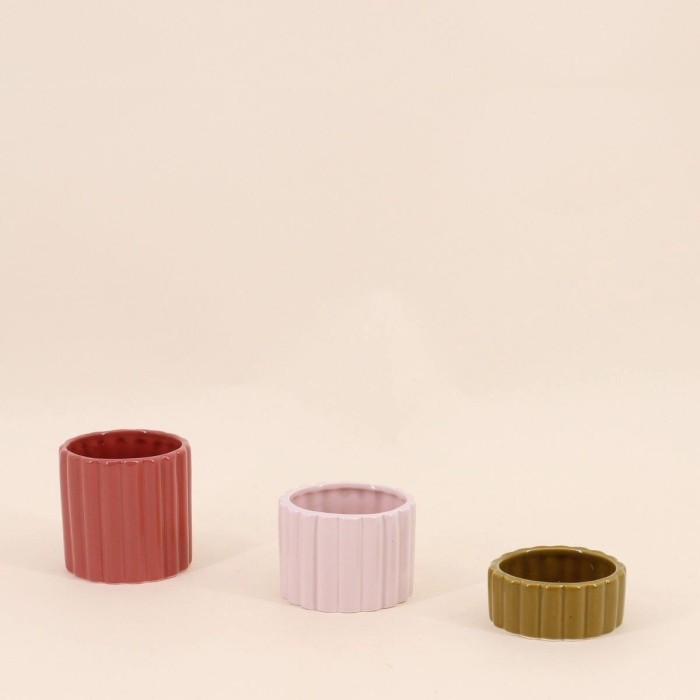 Set de 3 photophores en céramique