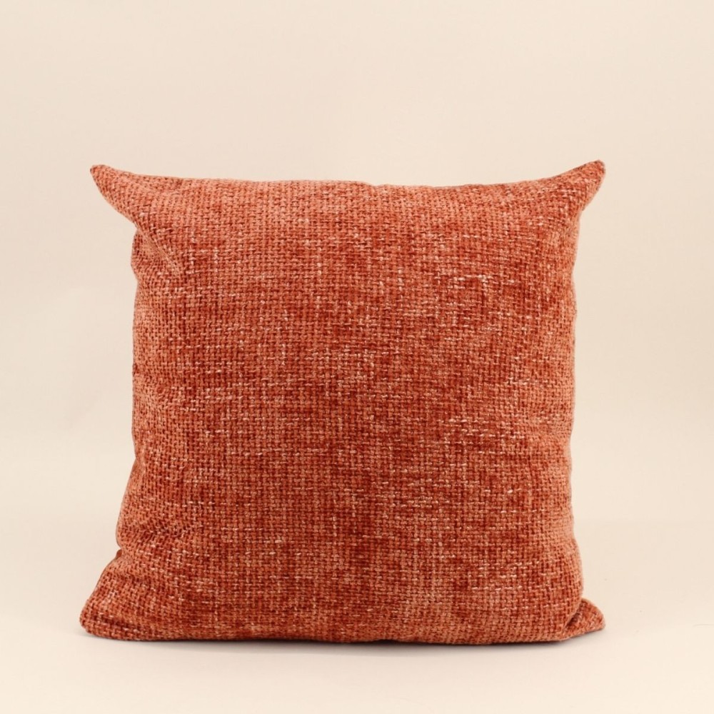 Coussin chiné velours orange 45x45cm | Hashtag Déco