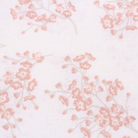 Torchon motifs fleuris blanc, orange