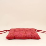 Galette de chaise rouge motifs feuillage 40cm