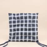 Galette de chaise à carreaux noire et blanche 40cm