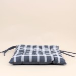 Galette de chaise à carreaux noire et blanche 40cm