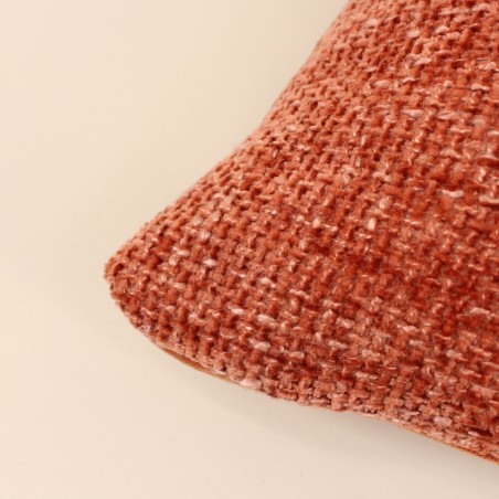 Coussin chiné velours orange 45x45cm | Hashtag Déco