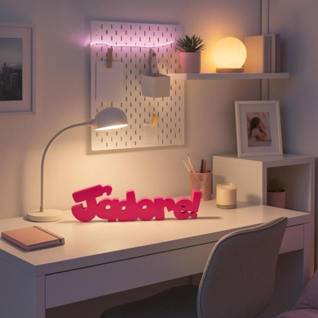 Mot décoratif j'adore rose bois 46cm | Hashtag Déco