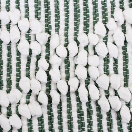 Tapis berbère blanc bleu à franges 60x90 cm | Hashtag Déco