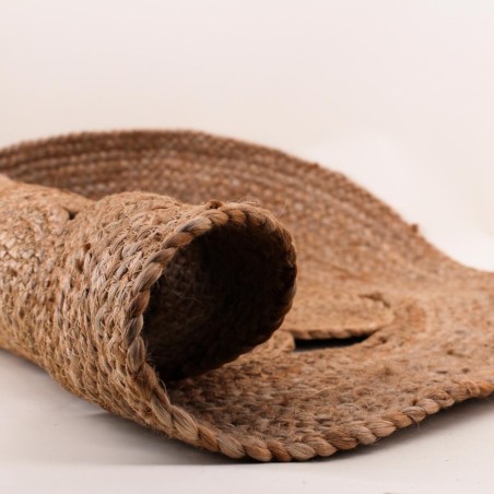 Tapis en jute rond fleur 100cm naturel | Hashtag Déco