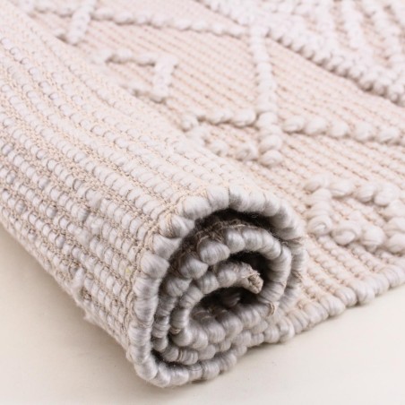 Tapis descente de lit beige en coton 60x110cm | Hashtag Déco