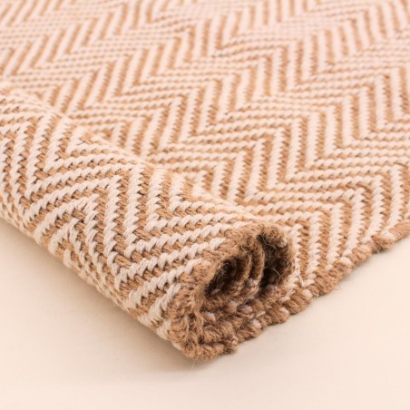 Tapis chevron coton gris et blanc 90x60cm | Hashtag Déco
