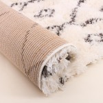 Tapis descente de lit poils longs noir blanc | Hashtag Déco
