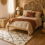 Tapis descente de lit poils longs noir blanc | Hashtag Déco