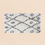 Tapis descente de lit poils longs noir blanc | Hashtag Déco