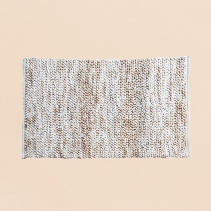 Tapis tufté beige 140x80cm en laine | Hashtag Déco