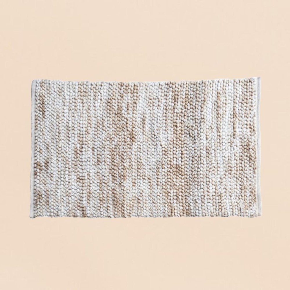 Tapis tufté beige 140x80cm en laine | Hashtag Déco