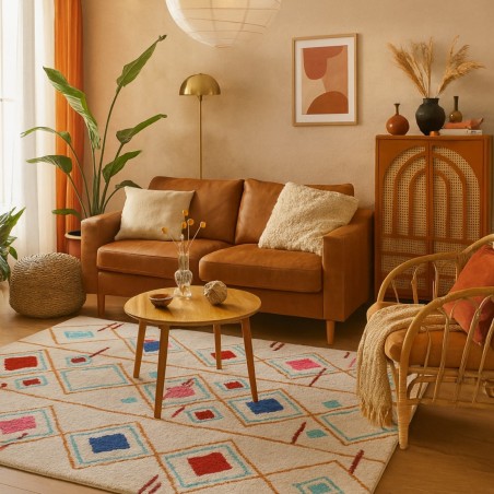 Tapis berbère coloré en laine 120x170cm | Hashtag Déco