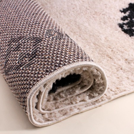 Tapis rectangulaire noir et blanc en coton 120x60 | Hashtag Déco