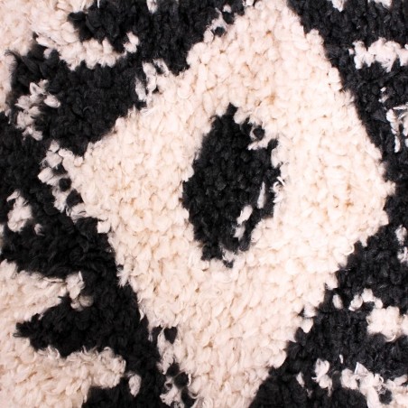 Tapis rectangulaire noir et blanc en coton 120x60 | Hashtag Déco