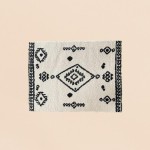 Tapis rectangulaire noir et blanc en coton 120x60 | Hashtag Déco