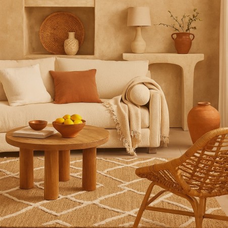 Tapis en jute motifs géométriques naturel | Hashtag Déco