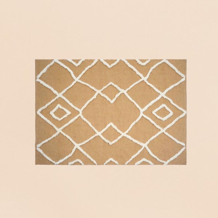 Tapis en jute motifs géométriques naturel | Hashtag Déco