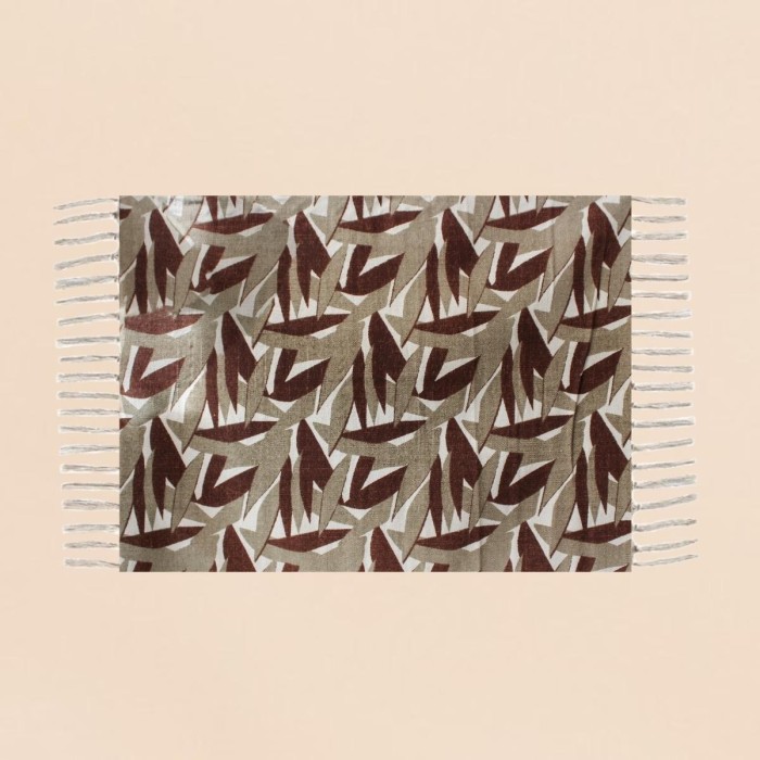 Tapis motifs feuillage coton vert 120x160cm | Hashtag Déco