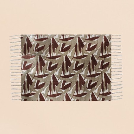 Tapis motifs feuillage coton vert 120x160cm | Hashtag Déco