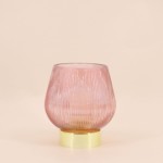 Lampe à poser rose en verre strié | Hashtag Déco