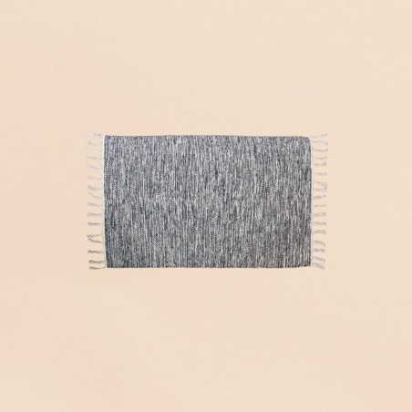 Tapis en coton beige à franges 60x90cm | Hashtag Déco