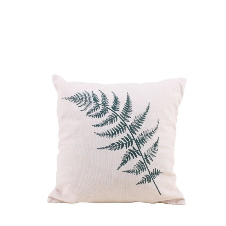 Coussin en coton motif fougère 40x40cm