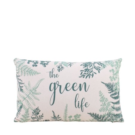 Coussin en coton motif fougère vert 50x30cm | Hashtag Déco