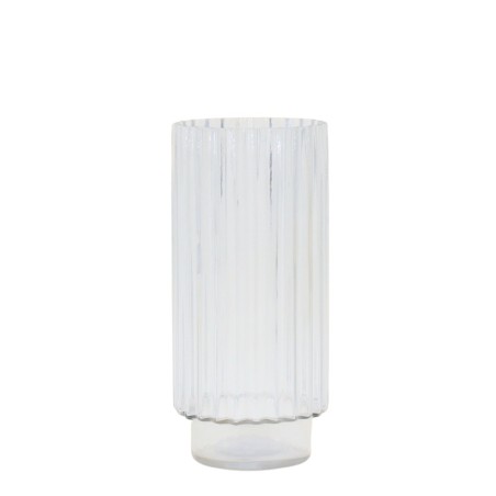 Vase en verre épais strié 25cm transparent | Hashtag Déco