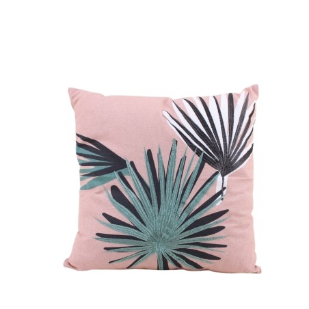 Coussin en coton rose fleuri 45x45cm | Hashtag Déco