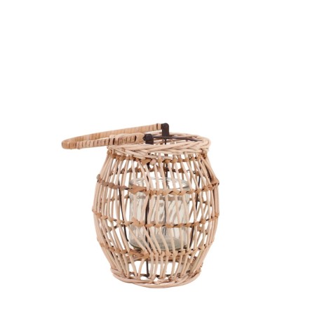 Lanterne bois et verre 21cm pour déco | Hashtag Déco