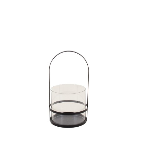 Lanterne métal noir et verre 20x10cm élégante | Hashtag Déco