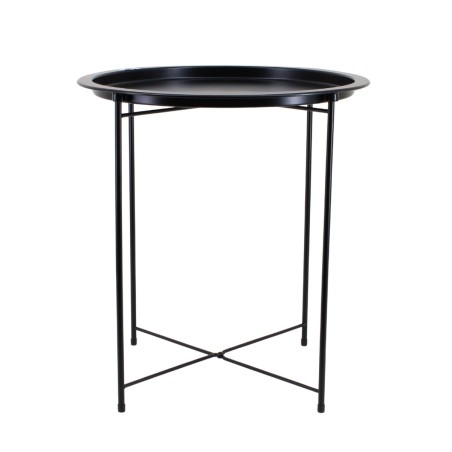Bout de canapé rond métal noir 47x50 cm | Hashtag Déco
