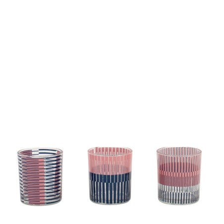 Lot de 3 photophores en verre imprimé coloré | Hashtag Déco