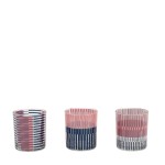 Lot de 3 photophores en verre imprimé coloré | Hashtag Déco