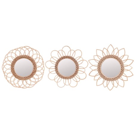 Set de 3 miroirs en rotin naturel 30cm | Hashtag Déco