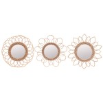 Set de 3 miroirs en rotin naturel 30cm | Hashtag Déco