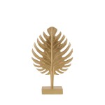 Statuette feuille polyrésine doré 33cm | Hashtag Déco