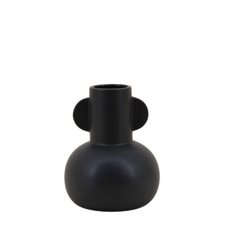 Vase en dolomite noir élégant 18,7cm | Hashtag Déco