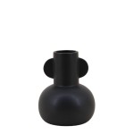 Vase en dolomite noir élégant 18,7cm | Hashtag Déco