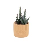 Plante grasse artificielle pot orange | Hashtag Déco