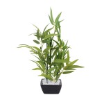 Bambou artificiel pot céramique blanc 40cm | Hashtag Déco
