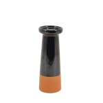 Bougeoir conique grès noir terracotta 25,7cm | Hashtag Déco