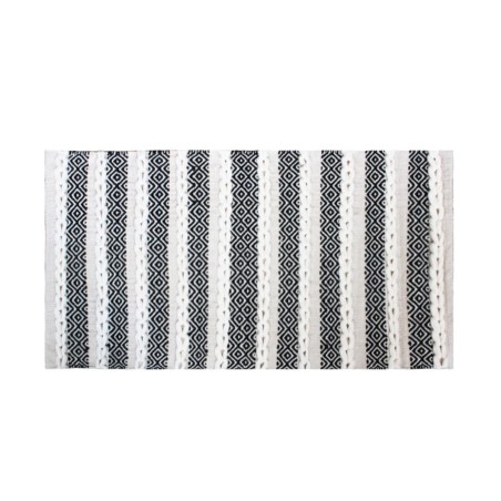 Tapis descente de lit coton rayé chic 110x60cm | Hashtag Déco