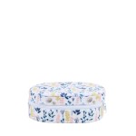 Boite à bijoux ovale en velours fleuris blanc | Hashtag Déco