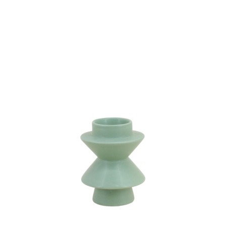 Bougeoir moderne en dolomite verte 13,8x10,8cm | Hashtag